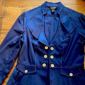 WHBM blue / navy jacket. Size 2 with a peplum waist. Great condition!